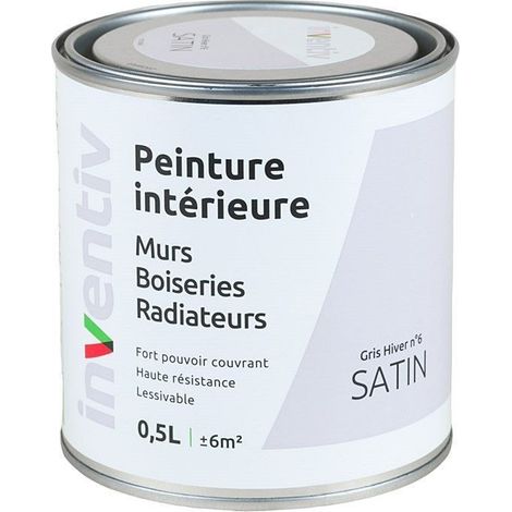 Peinture Intérieure Satinée INVENTIV Gris Hiver 6 - 0,5L