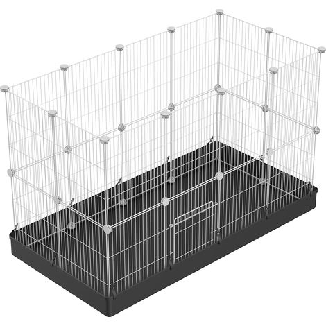 Parc pour Petits Animaux avec Porte, Parc pour Lapins, cochons d'Inde, Chiots et Chatons, intérieur et extérieur, clôture de Cour Portable en Fil métallique 43x32 24pcs (1/5)