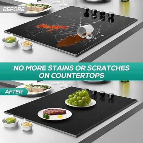Protection Plaque de Cuisson en Silicone - Tapis Résistant à la Chaleur pour Induction 52x78cm - Translucide FEUILLE DE CUISSON (1/5)