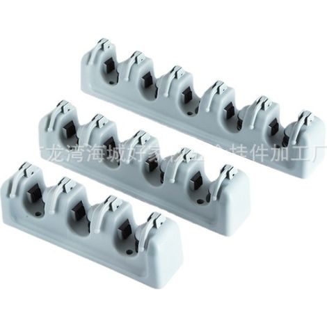 Beyamis Porte-balai multifonction – 5 points suspension, salle bain, finition noire (1/5)