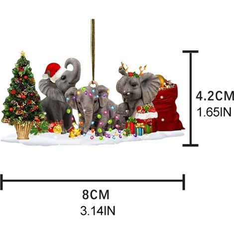 Pendentifs de Noël en bois : paresseux, éléphant, cochon, requin, décoration pour sapin de Noël et fête à la maison (1/5)