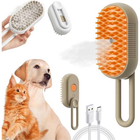 Peigne 3 en 1 pour chats et chiens – Brosse à vapeur et à eau avec massage électrique de toilettage - MMCD-ZGL-04874 (1/5)
