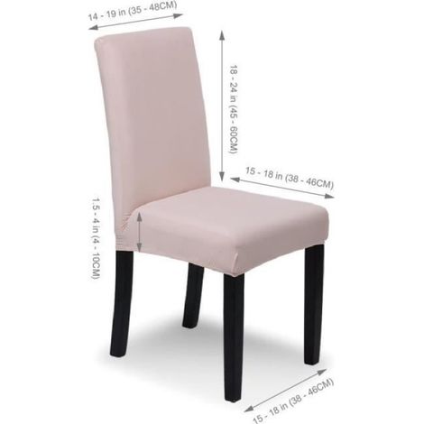 Housse de chaise - - 6 pièces - Gris - Extensible - Anti-tâche (1/3)