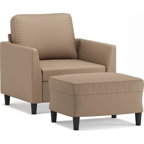 Maison Exclusive - Sessel mit Hocker Cappuccino-Braun 60 cm Kunst