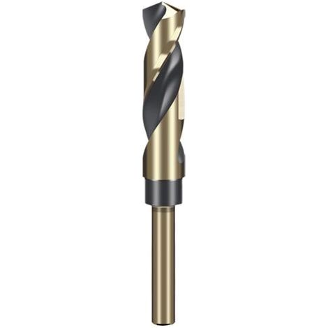 Foret hélicoïdal à tige réduite de 15 mm avec tige ronde de 10 mm pour acier inoxydable, alliage d'aluminium, métal, cuivre, plastique, bois, fabriqué en acier rapide 4341 (1/5)