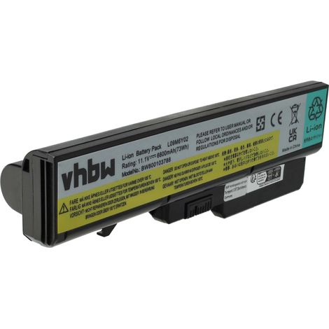 vhbw Akku kompatibel mit IBM Lenovo IdeaPad V570G, Z370, V570P, Z370A, V470A-IFI, V470P, V470G, V570A, V570 Notebook (6600 mAh, 11,1 V, Li-Ion) (1/5)