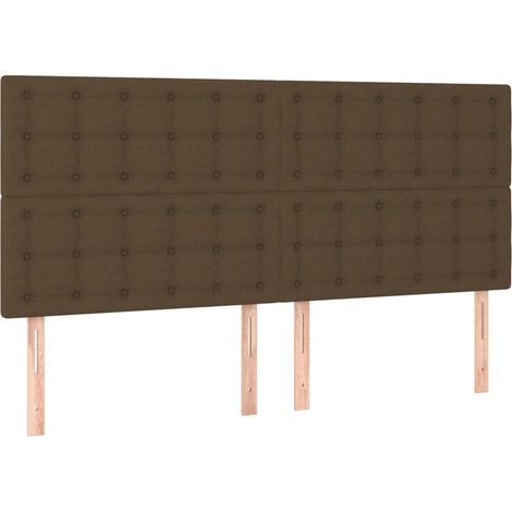 Maison Exclusive - Tête de lit marron foncé 160 x 5 x 118/128 cm Tissu (1/5)