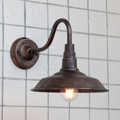 Applique Murale Antique Dôme d'extérieur Applique Murale Rétro Industriel Applique Murale Étanche Rustique Bronze Grange Noire autour de l'Ombre Entrepôt Loft Balcon Surface au Sol Extérieur (1/5)
