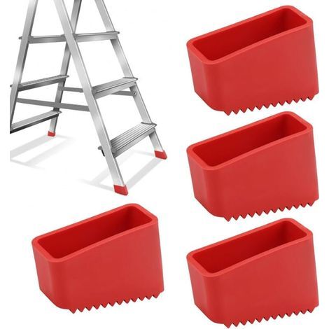 Protectores de goma para patas de escalera – Juego de 4 tapas de 50x20 mm – Agarre óptimo en todas las superficies – Reduce el riesgo de resbalones (1/4)