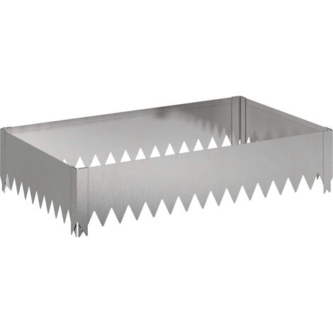 Bordure de Pelouse 100 x 60 x 20 cm Acier Argenté vidaXL