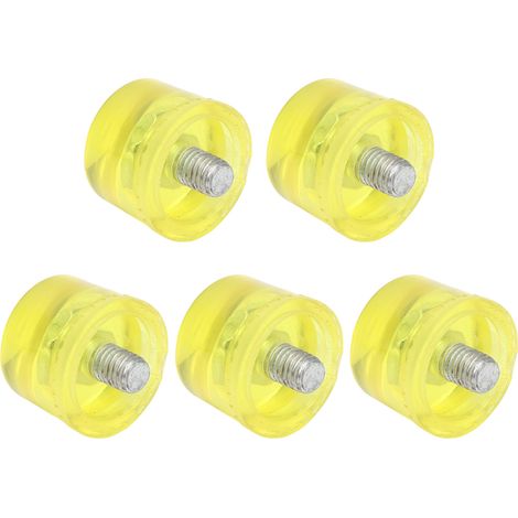 Set mit 5 Ersatz-Gummihammerköpfen M8x1, transparente gelbe weiche Spitzen, Schlagzubehör, Ø35 mm (1/5)