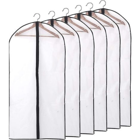 Housses à vêtements transparentes, [6 pièces], avec fermeture éclair - Noir - 60 x 100 cm (1/5)