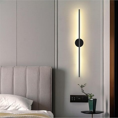 Applique murale LED linéaire moderne – Longue bande LED – Lumière chaude 3000K – 85-265V – Pour salon et chambre