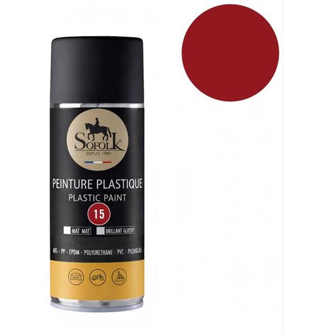 Peinture Plastique haute résistance : intérieur et extérieur SOFOLK - 15-BORDEAUX BRILLANT - Aérosol 400ml (1/5)
