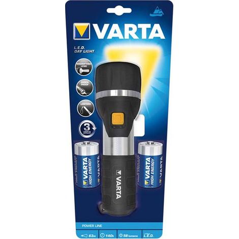 Lampara de bolsillo "LED Day Light 2D", 2 x baterías D Mono, VARTA