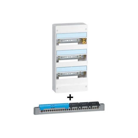 Legrand - DRIVIA - Coffret 3 rangu00e9es - 13 modules + Bornier Triphasu00e9 + Neutre - Ref. : 401213+404814 (1/3)