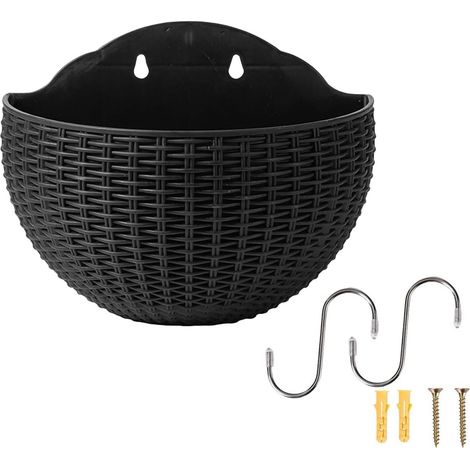 Jardinière suspendue en rotin synthétique, jardinières murales semi circulaires modernes (1/5)