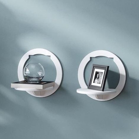 Belles étagères de salle de bain, étagère murale flottante, support mural pour fond de télévision (sans perçage), porte-fleurs créatif pour la table de chevet dans la chambre (1/4)