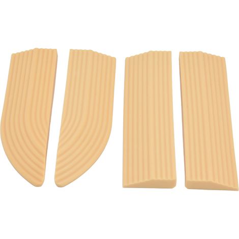 Rampe d'accès universelle pour robot aspirateur, set de 4 bandes de seuil inclinées beige, montage libre, compatible robot, trottinette électrique, fauteuil roulant. (1/5)