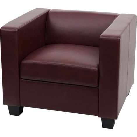 [NEUWERTIG] Sessel Loungesessel Lille Kunstleder, rot-braun