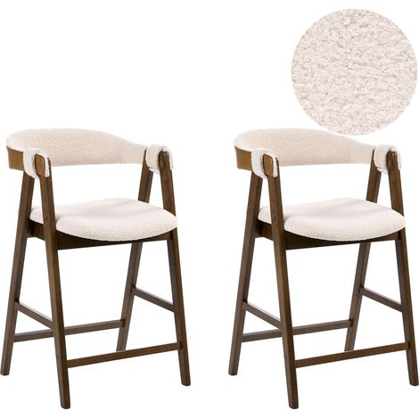 Set mit 2 Barstühlen DAY Bouclé Braun / Hellbeige