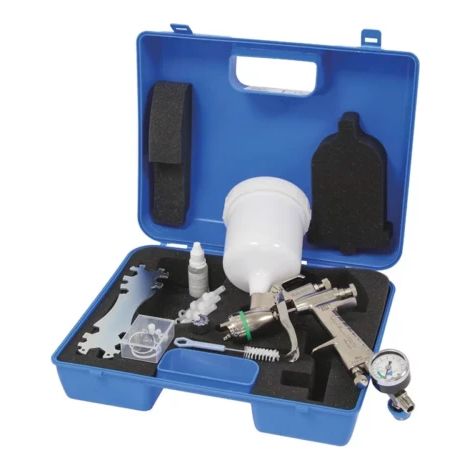 Pistolet de peinture godet supérieur 680ml avec régulateur de pression (1/3)