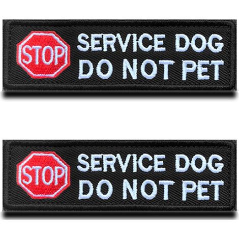 2 Pcs Chien D'assistance Ne Pas Caresser Avertissement Chien Gilet/Harnais Patch Crochet et Boucle Brodé Signes Emblème pour D'Exercice Chien De Travail Chien De Service (1/5)