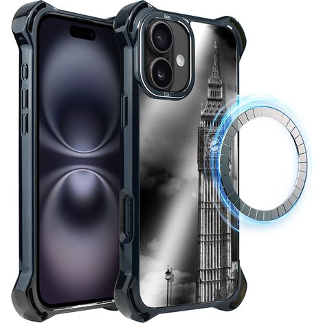 iPhone 16 ibizu DropGuard Ultra Hülle mit MagSafe, Noir City, Big Ben (1/5)