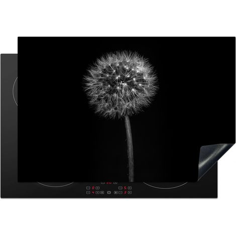 PROTECTOR DE PLACAS DE INDUCCIÓN Diente de león - Negro - Floral - Botánico Cocina 76x51.5 cm (1/5)