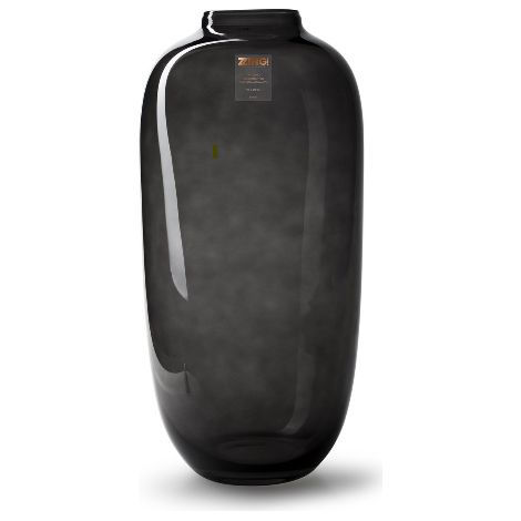 Vase en verre fumé 40 cm – Ouverture 7 cm pour agencement raffiné – Élégant et durable – Décoration intérieure moderne