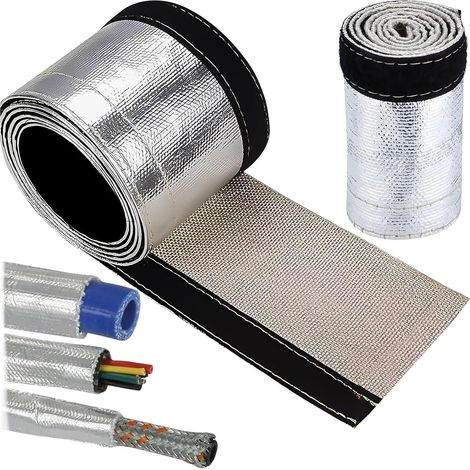 1 M Bouclier Thermique En Tissu De Fibre De Verre, Tuyau Métallique Isolé, Manchon de Protection Thermique, Pour le Pack De Fil, Câbles Et Lignes Des Dégâts Contre Les Températures Elevées (1/5)