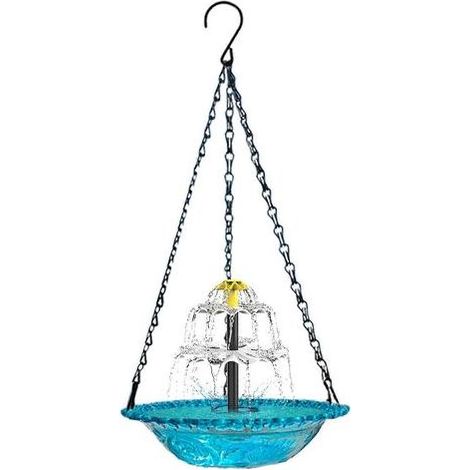 Kaelt - [KK] Fontaine solaire suspendue à cascade pour bain d'oiseaux, compatible avec l'alimentation et le bain des oiseaux【jia】 (1/5)