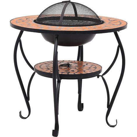 vidaXL Mesita con brasero de mosaico cerámica terracota 68 cm (1/2)