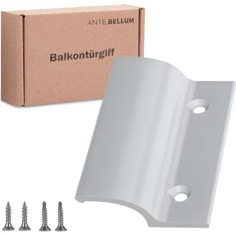 1 - Poignée De Porte - Aluminium - Pour Balcon Terrasse Moustiquaire - Montage Sans Perçage Vis Incluses - Blanc RAL 9016 - 6,5x4,0x1,3cm