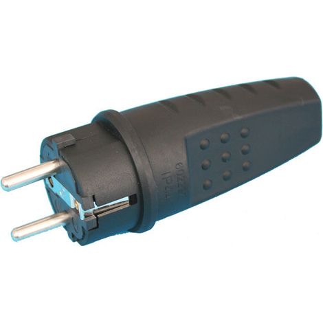 Bipolarer wasserdichter Stecker 16A/250V Schwarz 36.043 Electro DH 8430552076444