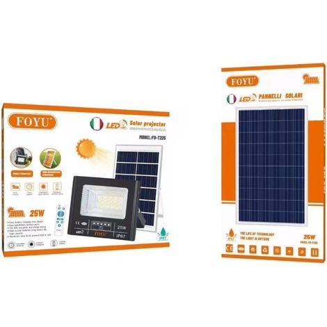 FARO LED con PANNELLO SOLARE CREPUSCOLARE 25W 40W 60W 100W 200W 300W 800W IP67  25 (1/5)