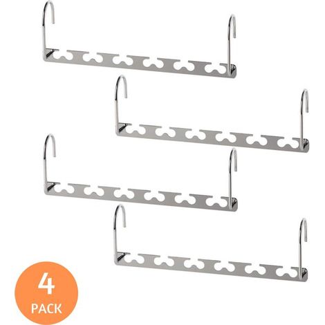 4 cintres gain de place - Capacité jusqu'à 48 vêtements - Cintres verticaux - Acier inoxydable - Organisateur de garde-robe - Cintres pliables - Rangement vêtements (1/5)