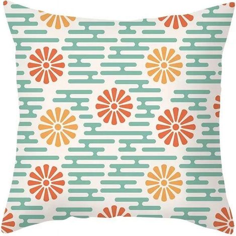 Taie D'oreiller Coton Linen - 40x40 cm - Motif Double Face - Pour Canapé Lit Chaise Bureau Extérieur - 1 Pièce (1/5)