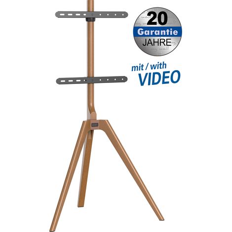 my wall HT23L - Stand de TV-Ständer für Bildschirme de 45 bis 65 Zoll, de Massivholz rustikal in Walnussoptik, Universal TV-Ständer de bis 40 kg (1/5)