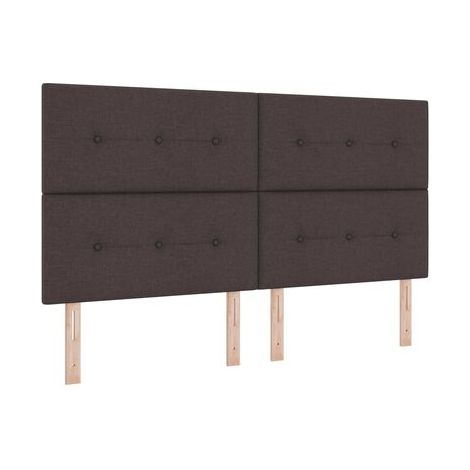 Lit coffre avec matelas et lampe LED, marron foncé, 180 × 200 cm, tissu, espace de rangement généreux, tissu doux et respirant, éclairage led d’ambiance, pour chambre, confort quotidien, assemblage ra (1/5)