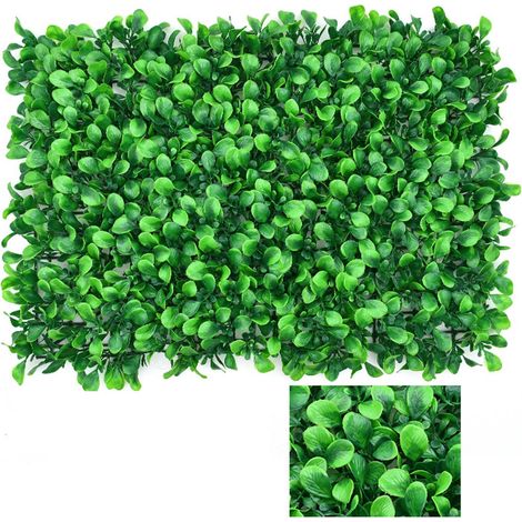 Mur Végétal Artificiel - Haie de Buis Synthétique en PE - Décoration Murale Intérieure et Extérieure - 40 x 60 cm (1/4)