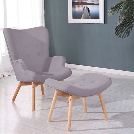 Fauteuil scandinave gris - Stockholm (1/2)