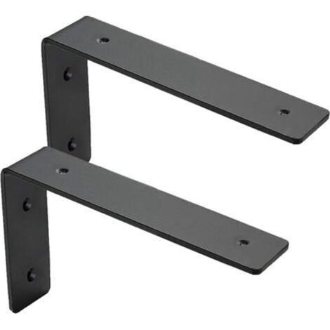 Lot de 2 Equerre Etagere Murale, Supports Pour étagères Lourdes Industrielles, Equerre Charge Lourde, Supports en L, 5 mm d'épaisseur avec Vis (15 cm X 15 cm) (1/4)