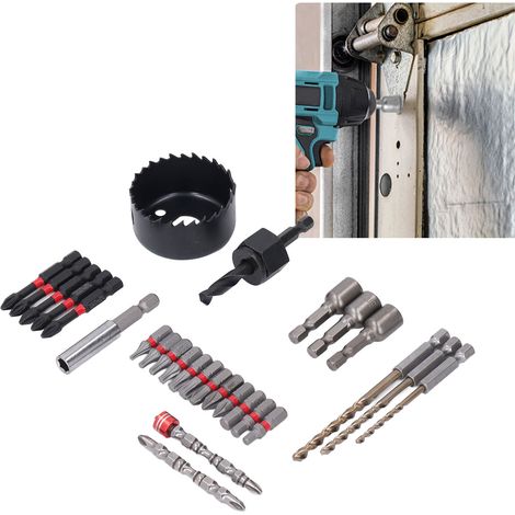 Multifunktionales Schraubendreher-Set für Zuhause, Schraubendreher-Bit-Set, Schlagschrauber-Bit-Set, geeignet für Bohrer und Schraubendreher, geeignet zum Bohren und Schrauben in Holz, Metall und Beto (1/5)