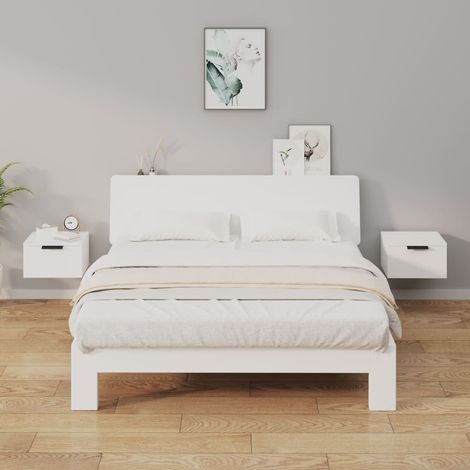 Mesitas de noche de pared 2 uds 34x30x20 cm