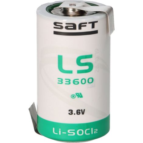 Saft LS33600 ER-D Mono Lithium-Thionylchlorid 3,6V, 17.000 mAh Z Lötfahne (1/5)