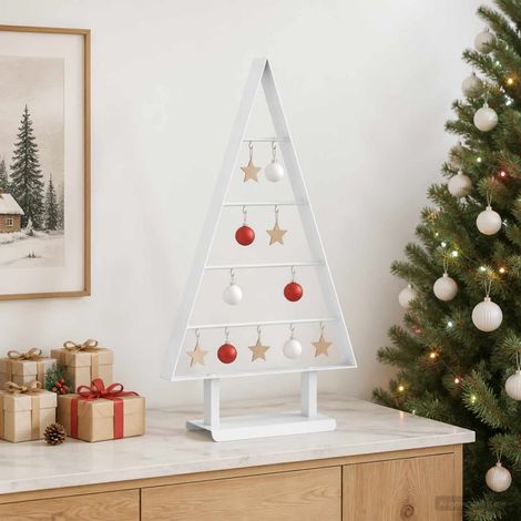 vidaXL Árbol de Navidad de metal KUOPIO 60 cm Acero Blanco (1/5)
