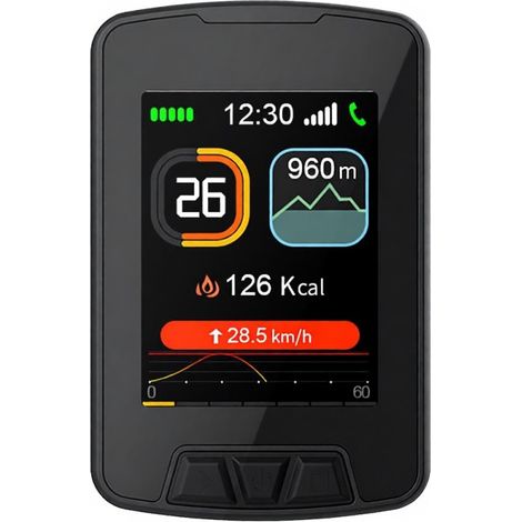 Kabelloser GPS-Fahrradcomputer, wasserdicht, großer Farb-LCD-Bildschirm, Karten, Navigation, wiederaufladbar (für Fahrräder, E-Bikes, Roller)