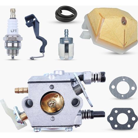 Kit carburateur avec filtre à air et carburant, tige de starter et joint pour tronçonneuse Husqvarna 51 55 Rancher Walbro WT-170 (1/5)