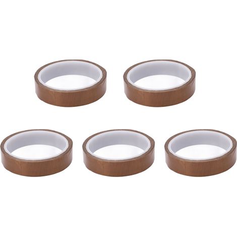 Vendu par lot de 5, ruban adhésif de 0,13 mm d'épaisseur, surface de 20 mm de large, longueur totale de 10 m. Ruban en téflon résistant aux hautes températures, antistatique, résistant à l'usure, isol (1/5)
